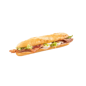 Baguette omelet bacon